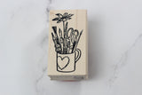 100 PROOF PRESS Wooden Rubber Stamp Artists Supply Cup