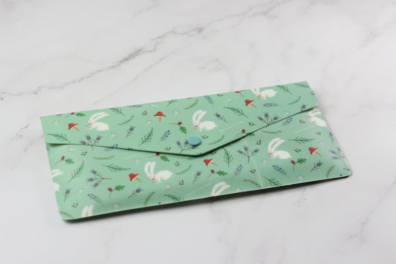 Willow Pattern Soft Passport Wallet Mint Rabbit