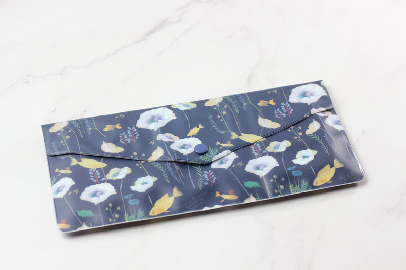 Willow Pattern Soft Passport Wallet Navy