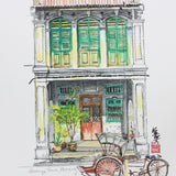 LORONGANDLANE A4 Print House with Green Windows