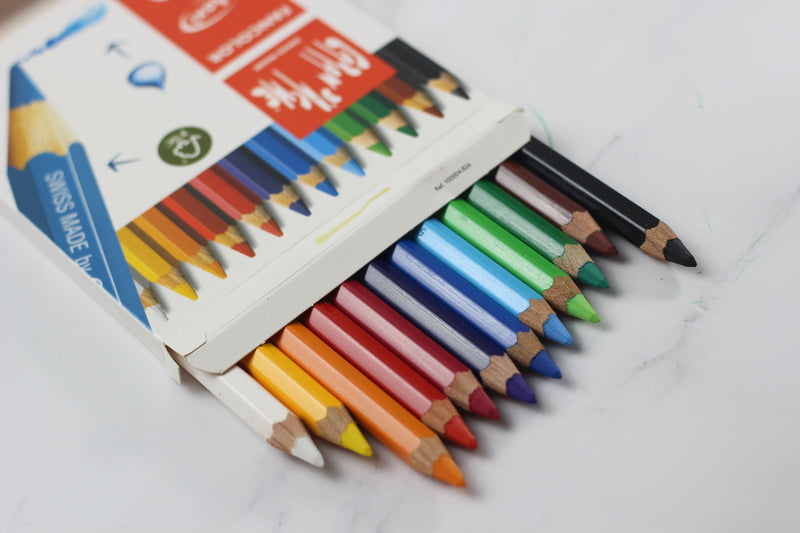 CARAN D'ACHE Fancolor Maxi 12 Color Pencils Cardboard Box
