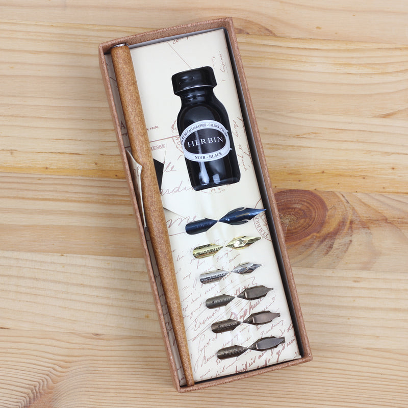 BRAUSE Writing Set 195B 6Nibs+1HDR+Ink