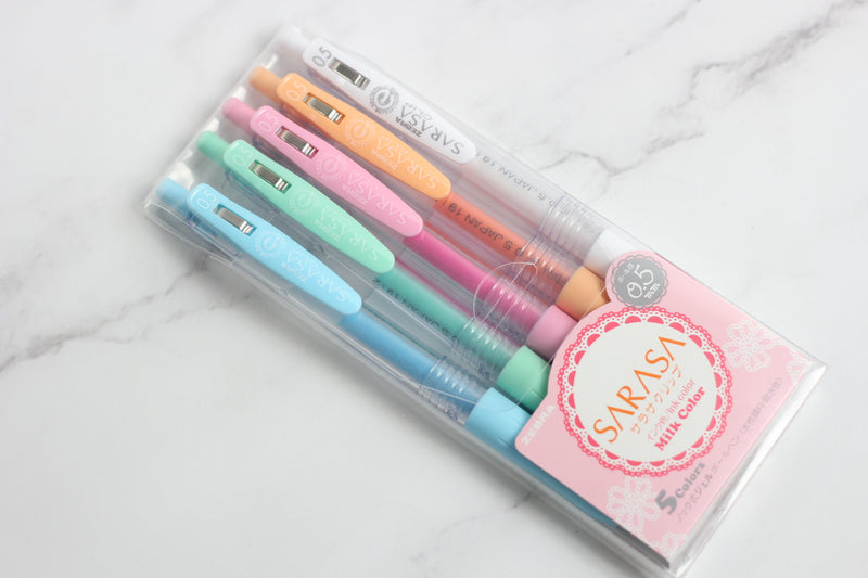 ZEBRA Sarasa Clip 0.5mm Milk 5Colors Set