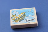 MICIA Wooden Rubber Stamp Bonjour!