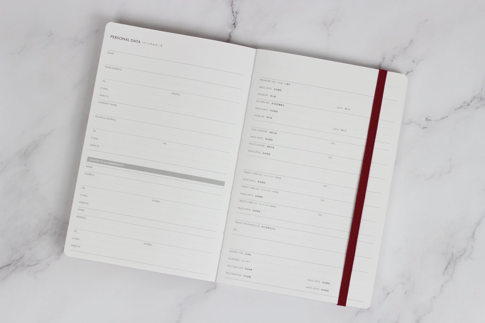 MK Travel Journal Red