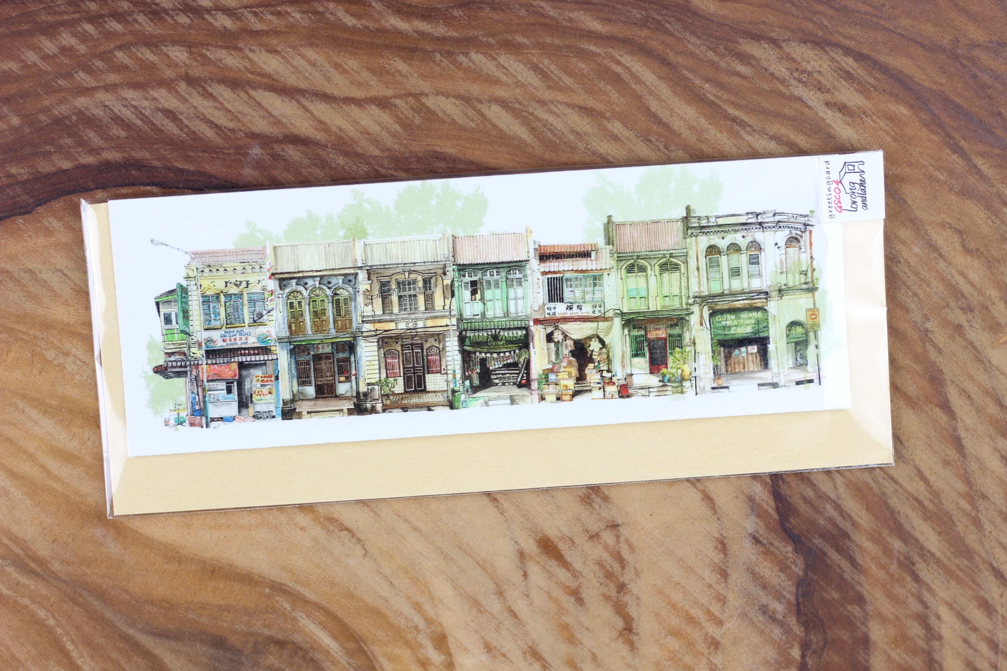 LORONGANDLANE Greeting Card Long Single Penang Shop House Musim Summer