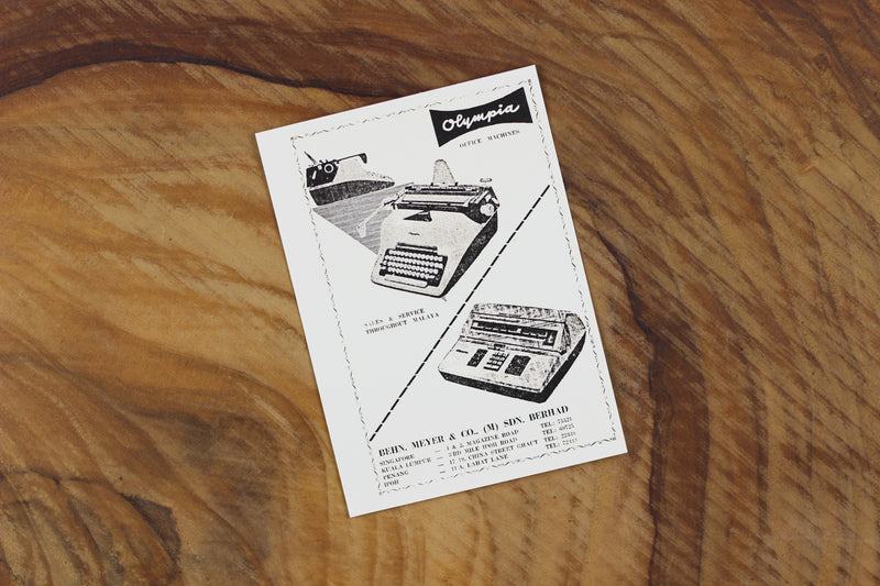 Olympia Typewriter Postcard