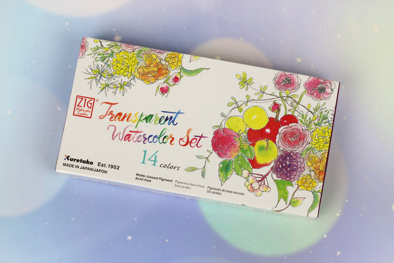 KURETAKE ZIG Watercolor Transparent 14 Colors Set