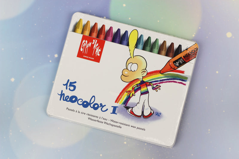 CARAN D'ACHE Neocolor I Titeuf Wax Pastels Metal Box 15 Pastels