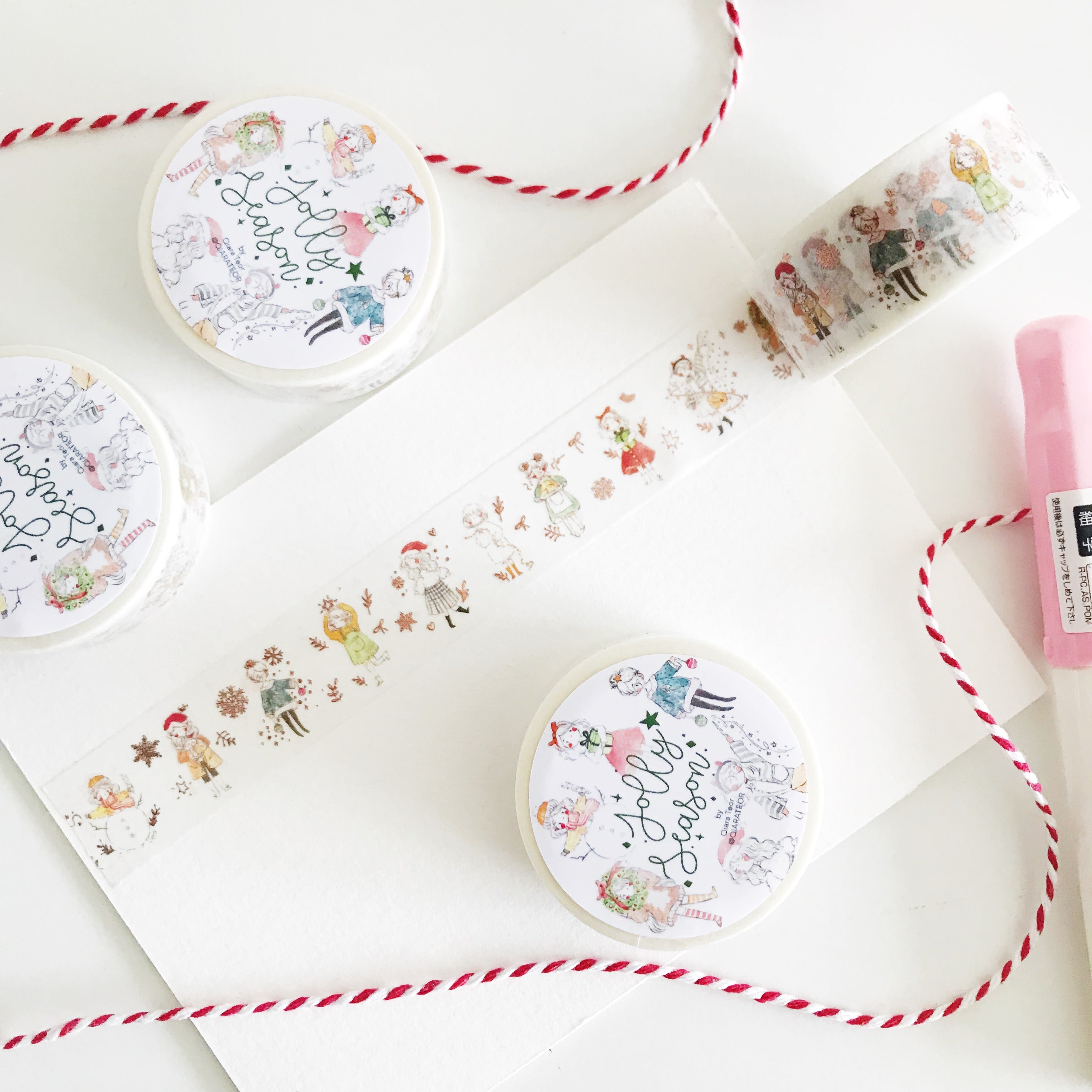 QIARA TEOR Gold Foil Tape Jolly Season Rose