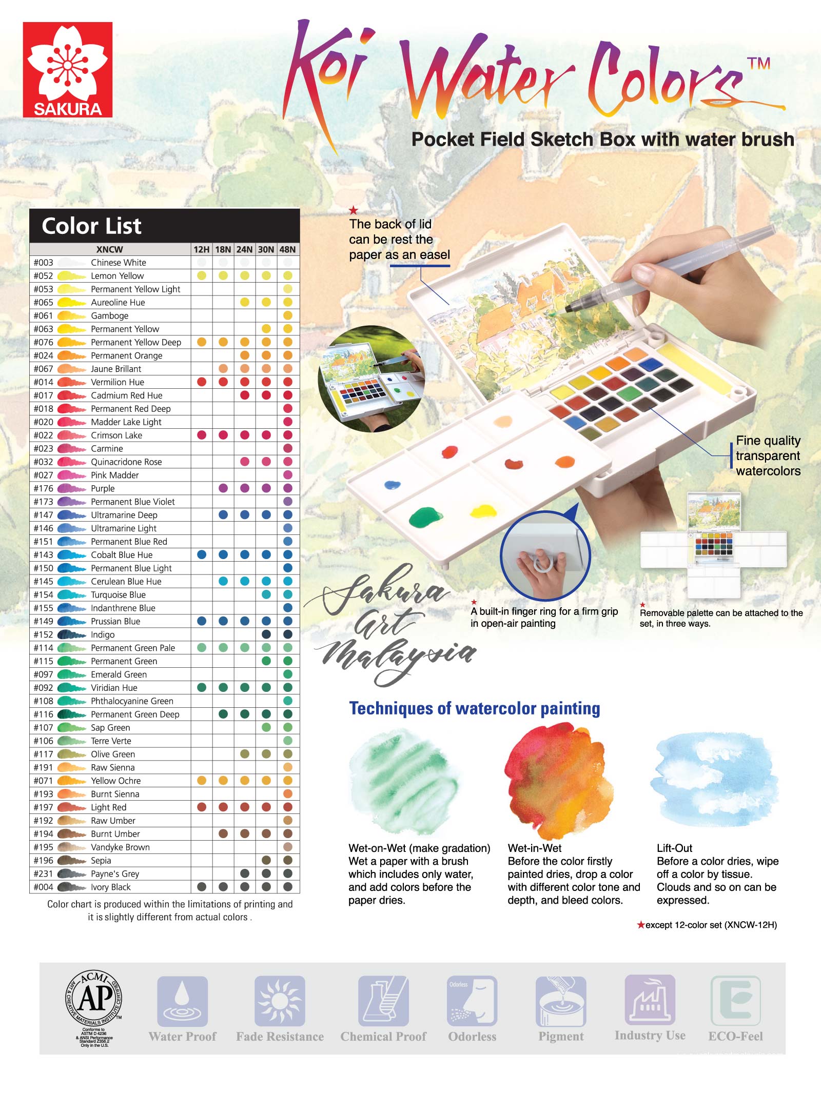 SAKURA Koi Watercolor Sketch Box