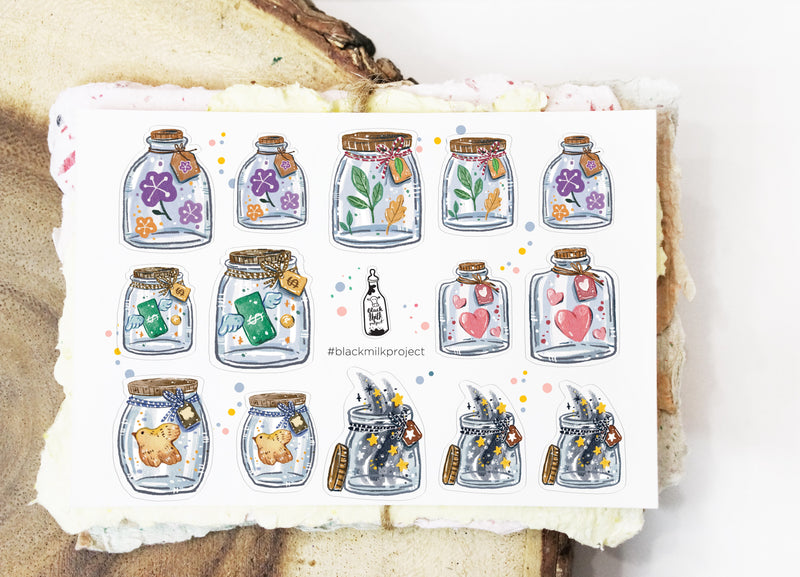 BLACK MILK PROJECT Mini Sticker Sheet - Mini Jars