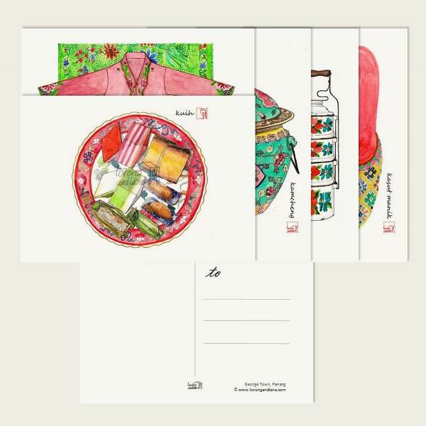 LORONGANDLANE Postcard Nyonya Set