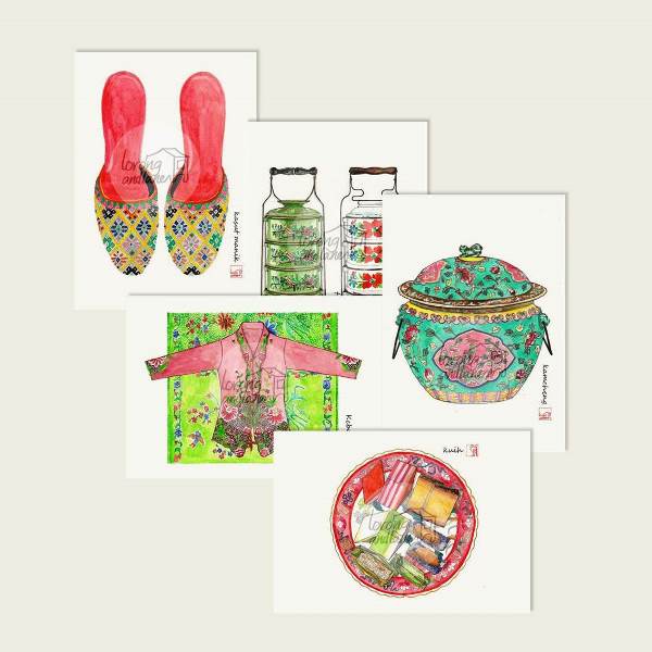 LORONGANDLANE Postcard Nyonya Set