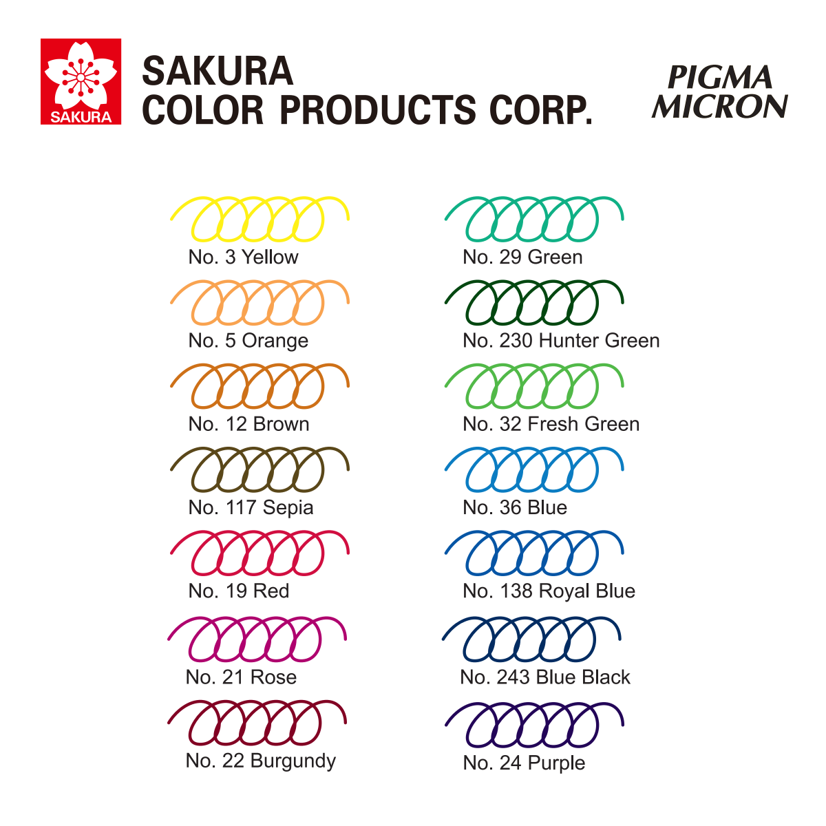 SAKURA Pigma Micron Pen Colour