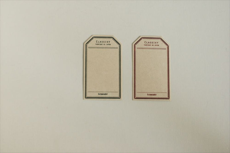 CLASSIKY Letterpress Label Card Maroon