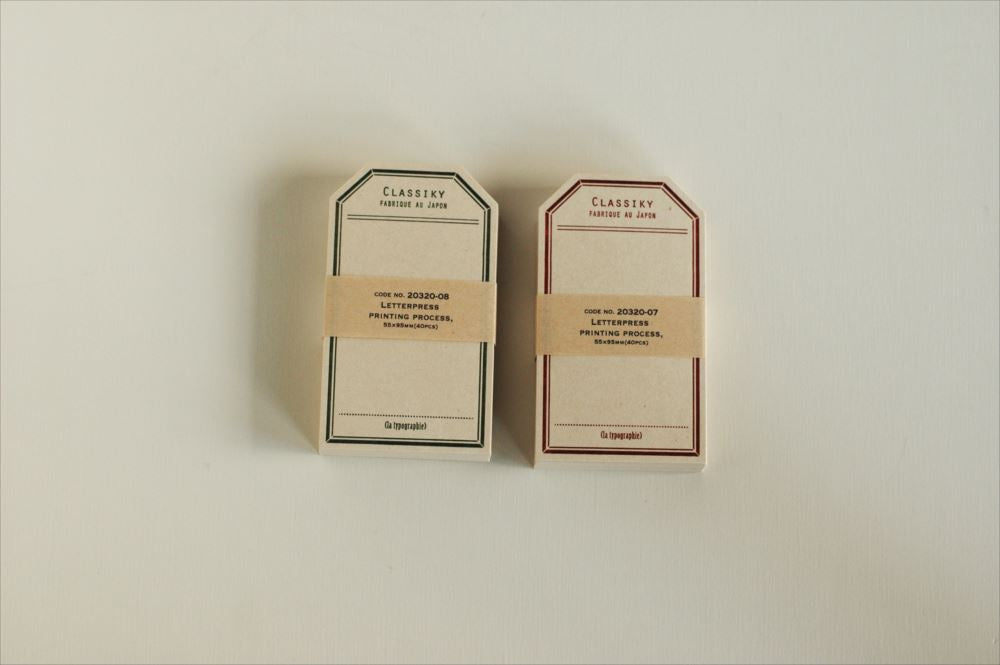 CLASSIKY Letterpress Label Card Green