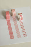 CLASSIKY Mitsou Masking Tape 3Designs Red Set