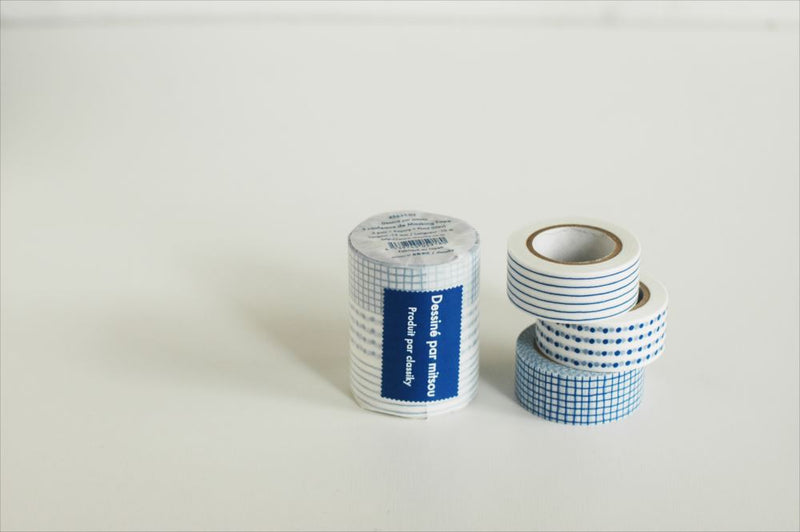 CLASSIKY Mitsou Masking Tape 3Designs Blue Set