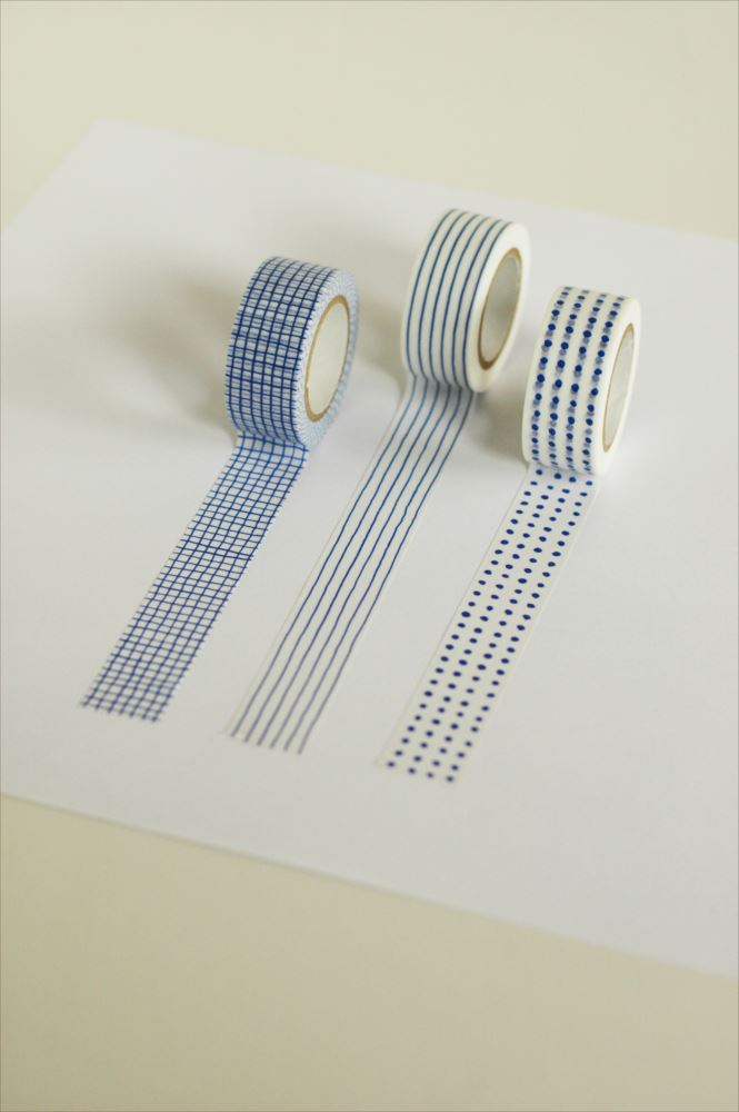 CLASSIKY Mitsou Masking Tape 3Designs Blue Set