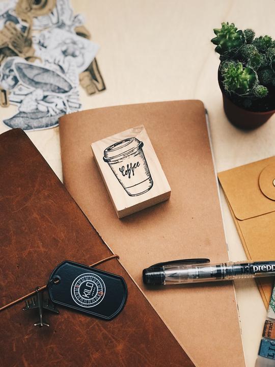 Coffee Cup Rubber Stamp