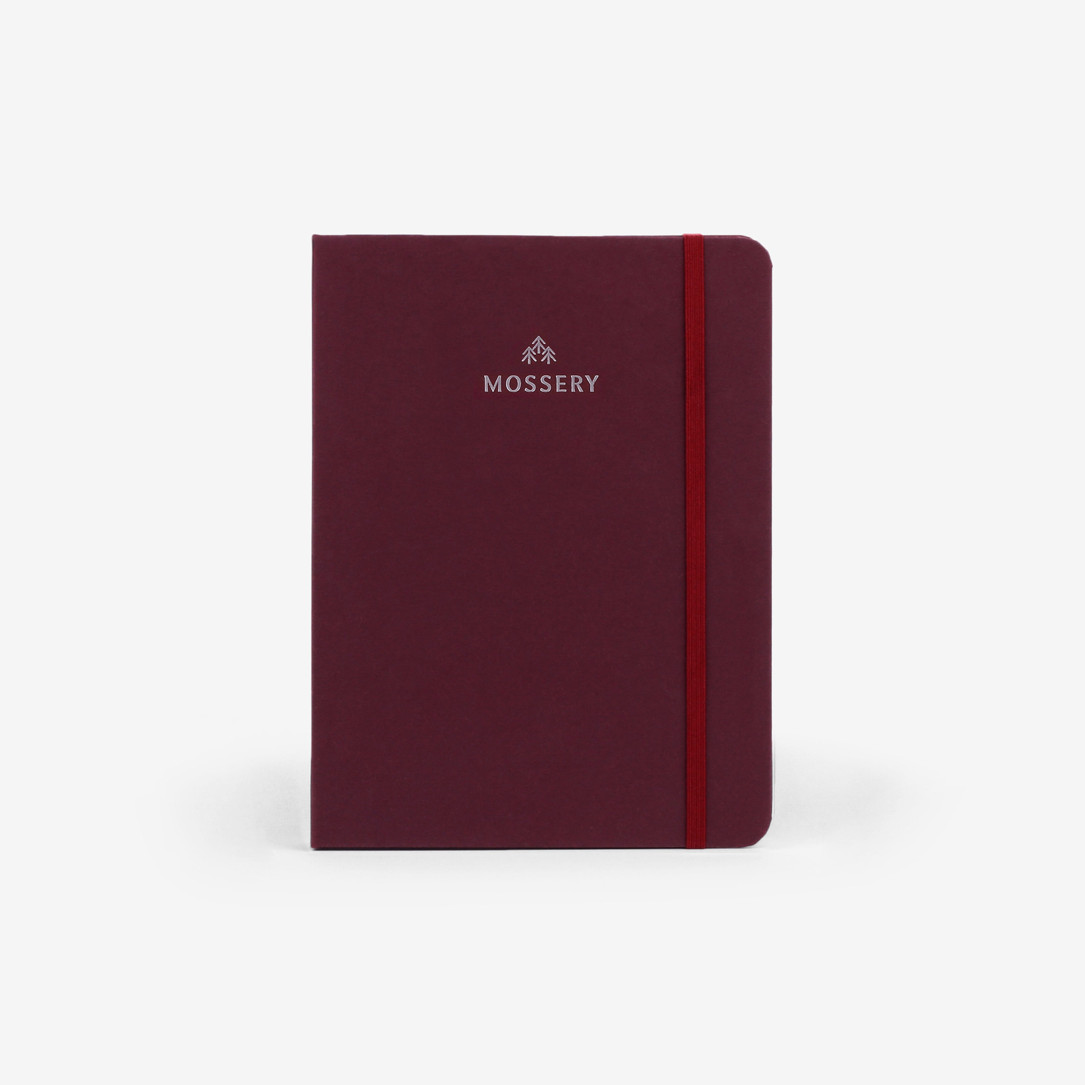 MOSSERY 2021 Hardcover Planner Monthly+Weekly Horizontal-Plain Burgundy 038