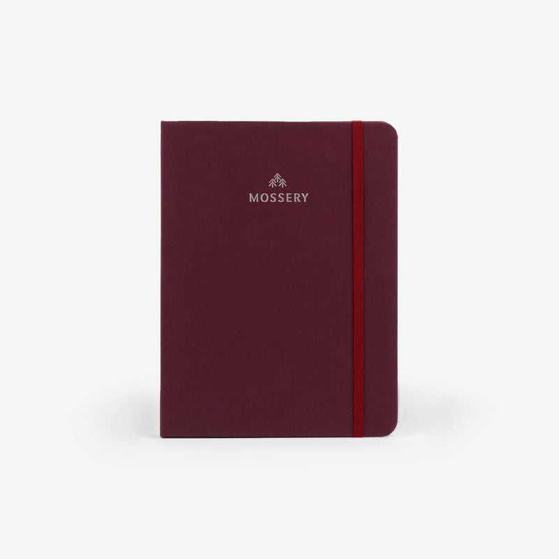 MOSSERY 2021 Hardcover Planner Monthly+Weekly Horizontal-Plain Burgundy 038