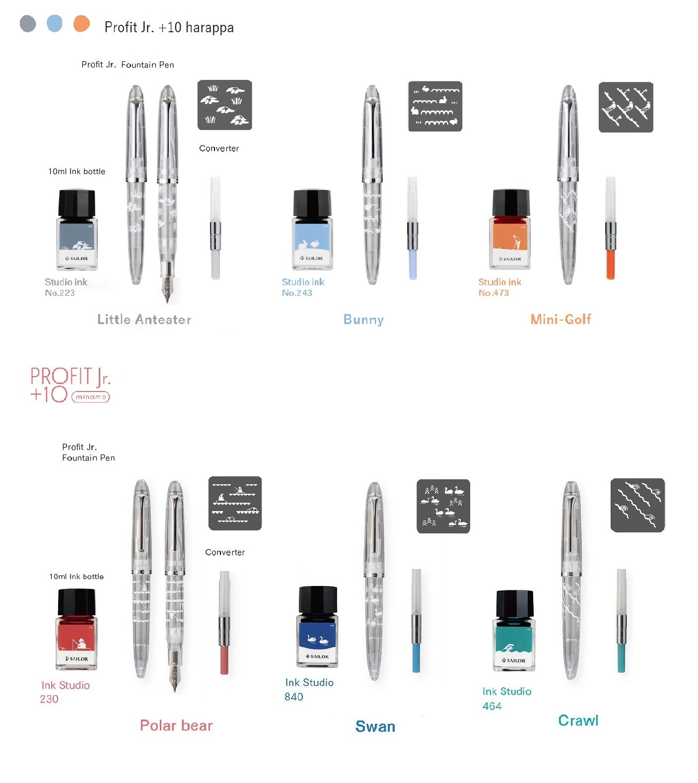 SAILOR Profit JR. Harappa Fountain Pen Set Mini Golf