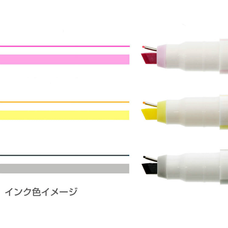 SUN-STAR Ninipie Marker Pen+Highlighter 3 Colors P+Y+BL Set