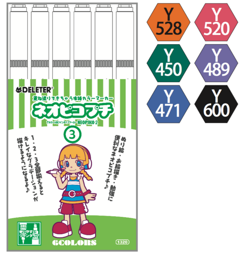 DELETER Neopiko-2 Marker Pen 6Colors Set