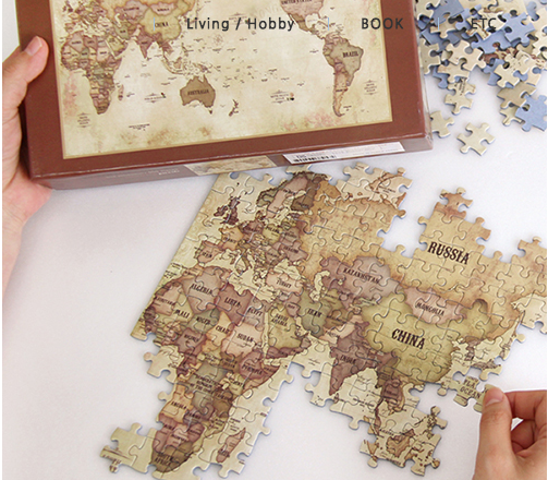 INDIMAP Puzzle 500pcs (World Map) Antique
