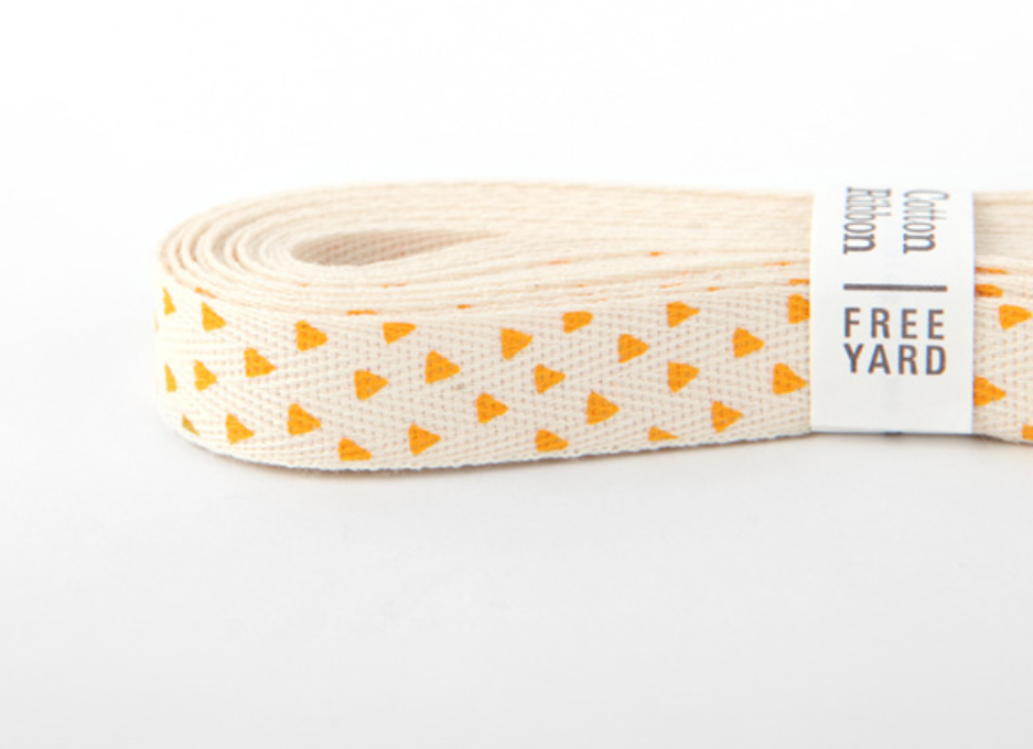 DAILY LIKE Ribbon-11 Yellow Triangle