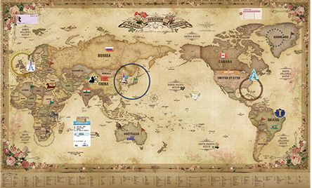 INDIMAP Deco Travel World Map (Renewal) Antique