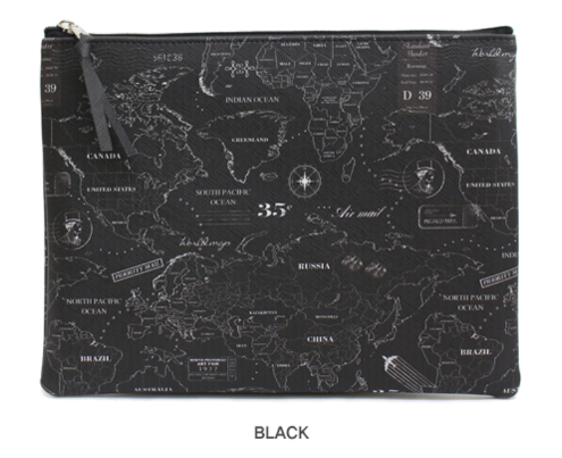 INDIMAP Pattern Pouch Big Black
