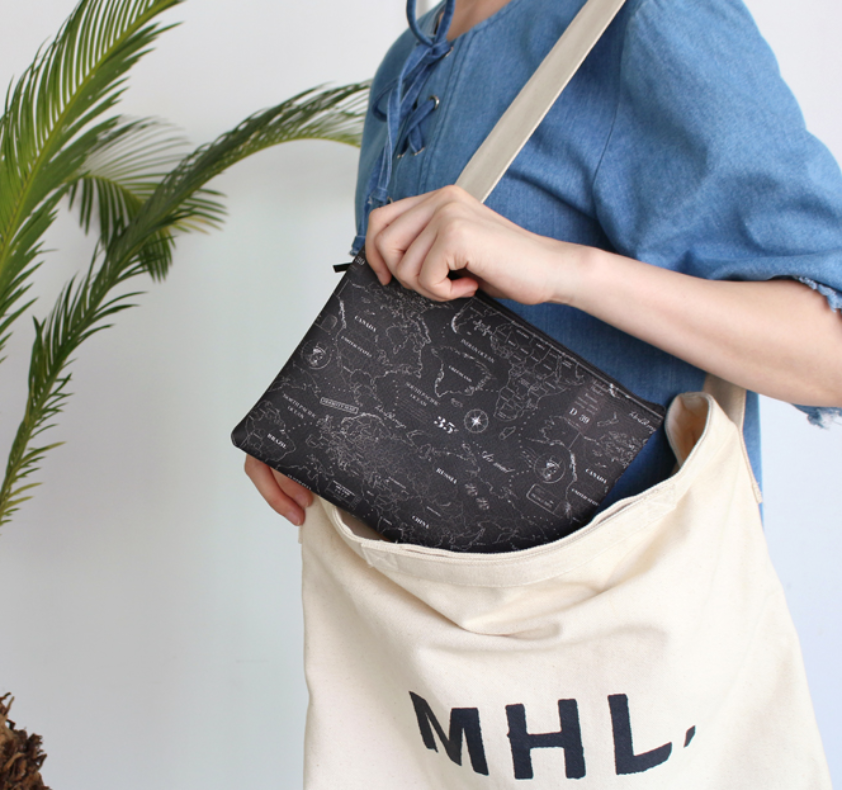 INDIMAP Pattern Pouch Big Black