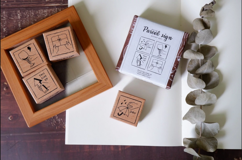 WLEKD Rubber Stamps Set/4pc - Parcel Sign