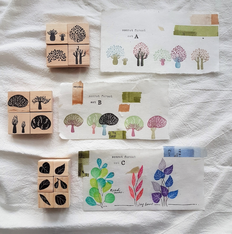 NOVE Wood Mounted Rubber Stamp-Secret Forest Series