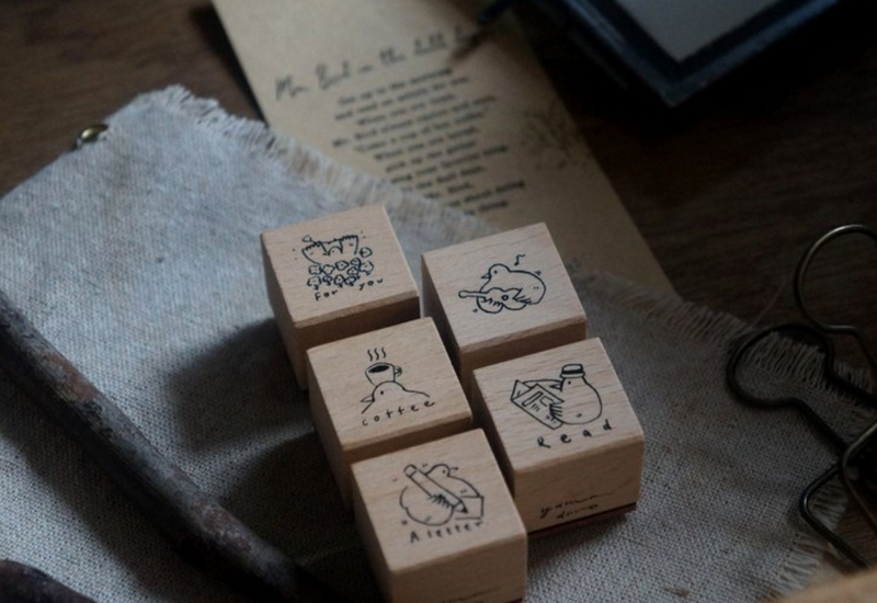 YAMADORO Rubber Stamp Mr. Bird Set