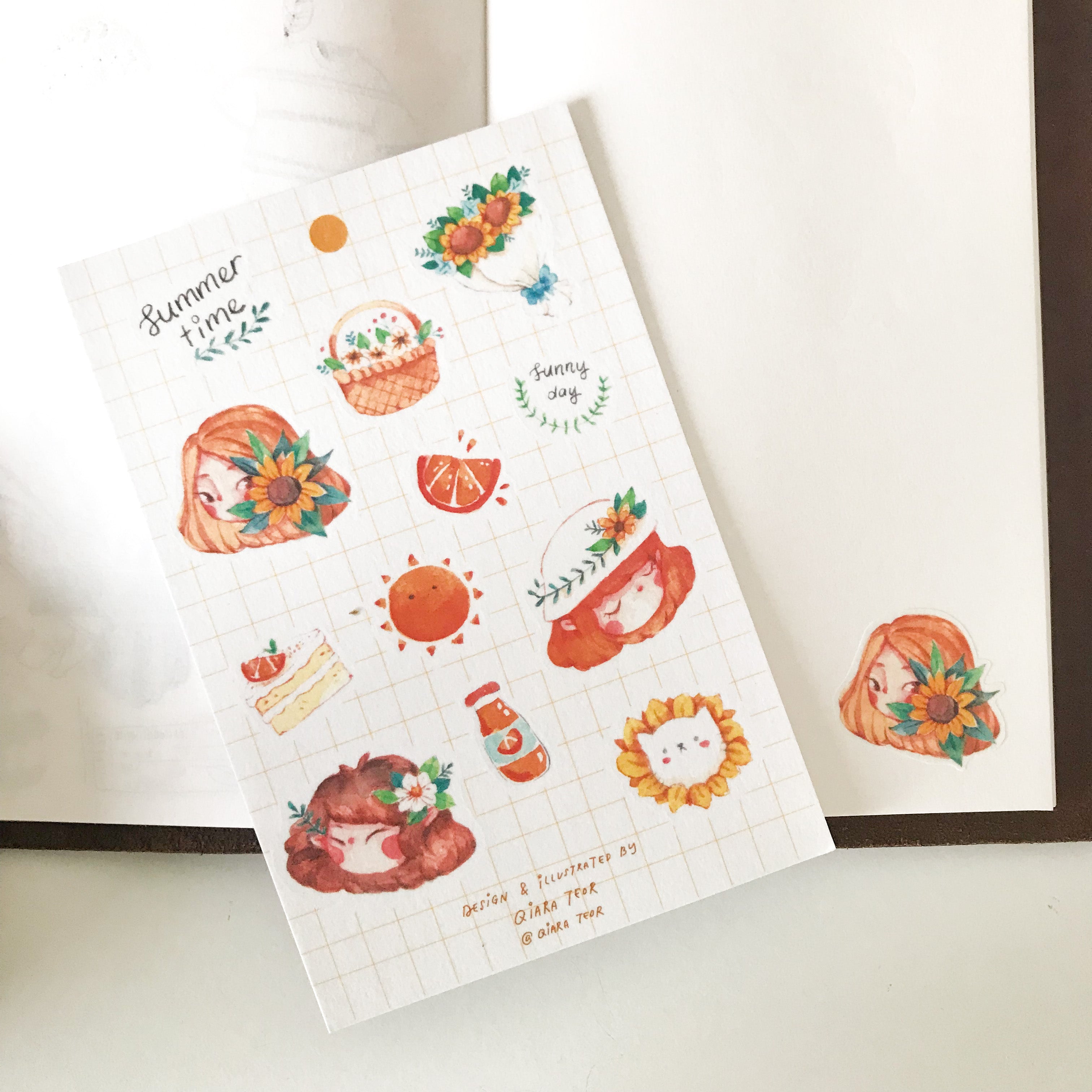 QIARA TEOR Sticker Sheet Summer Time