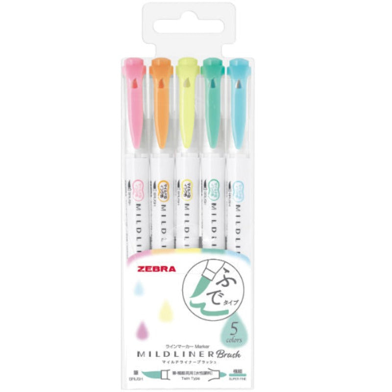 ZEBRA Mildliner Brush 5Colors Set