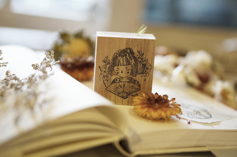 BLACK MILK PROJECT Rubber Stamp Whimsical Portrait Geisha