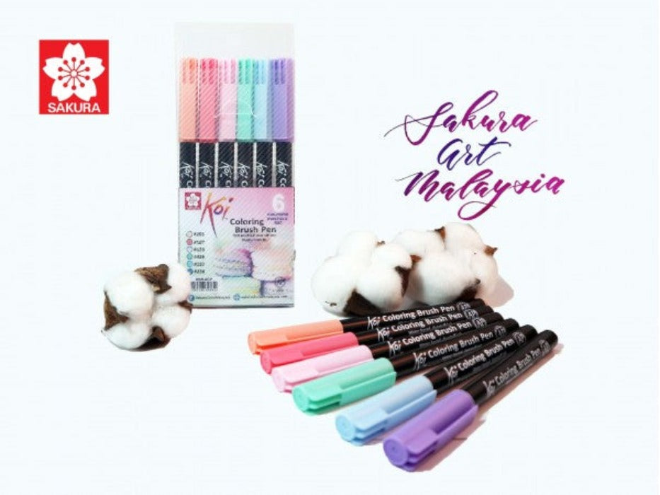 SAKURA Koi 6Colorings Brush Pen Set