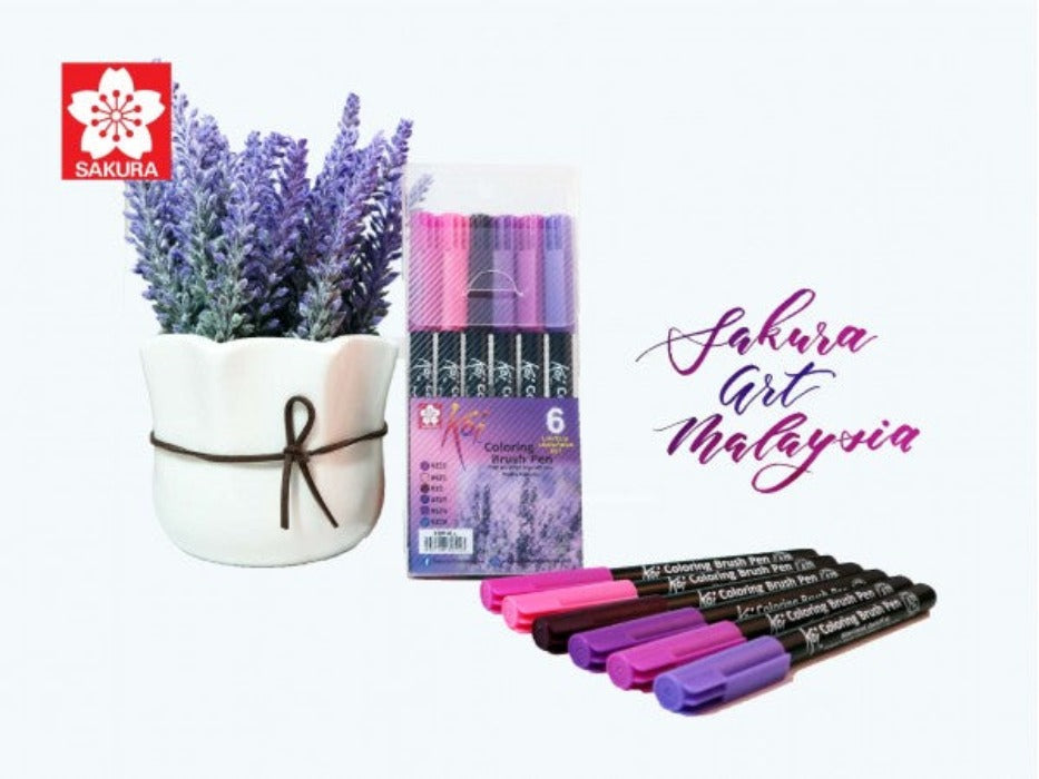 SAKURA Koi 6Colorings Brush Pen Set