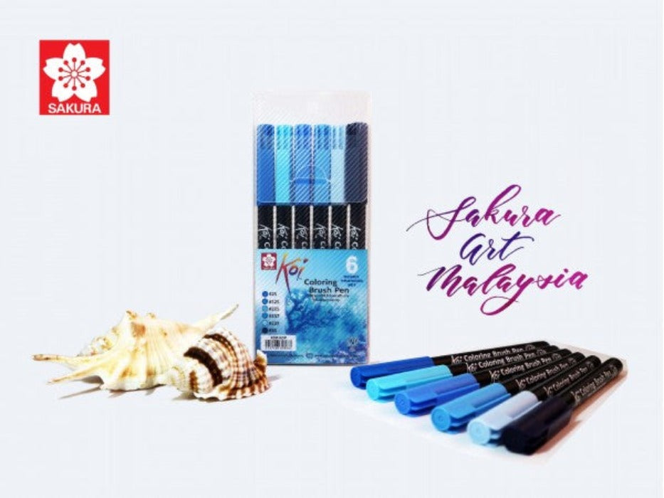SAKURA Koi 6Colorings Brush Pen Set