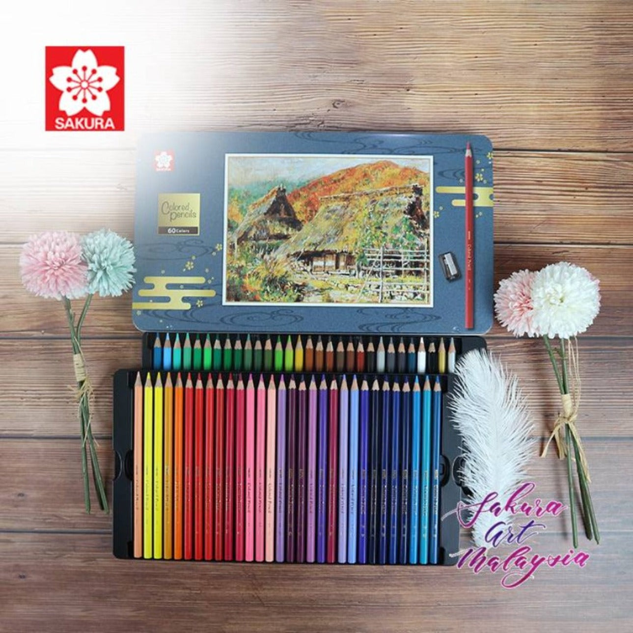 SAKURA Oil Colored Pencils 60Colors Set