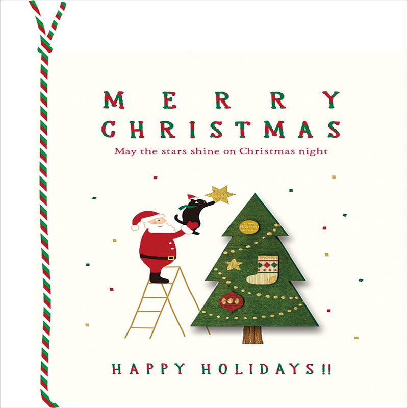 Wood Card Santa Tree