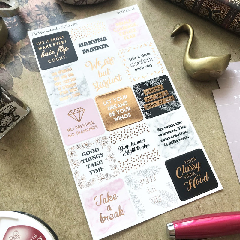 ARTSUNAMI Stickers Rose Gold Quotes 08