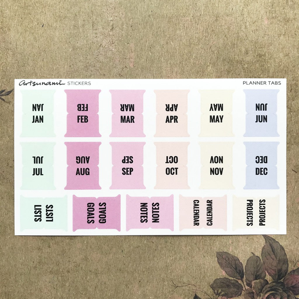 ARTSUNAMI Stickers Planner Tabs Pastel