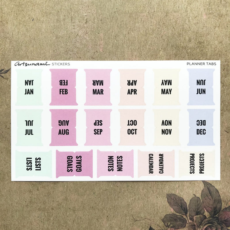 ARTSUNAMI Stickers Planner Tabs Pastel