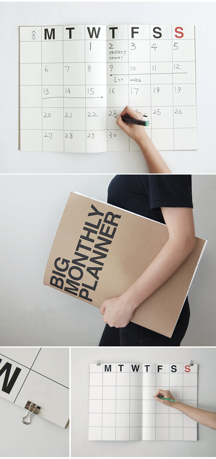 J STORY Monthly Planner Big Black